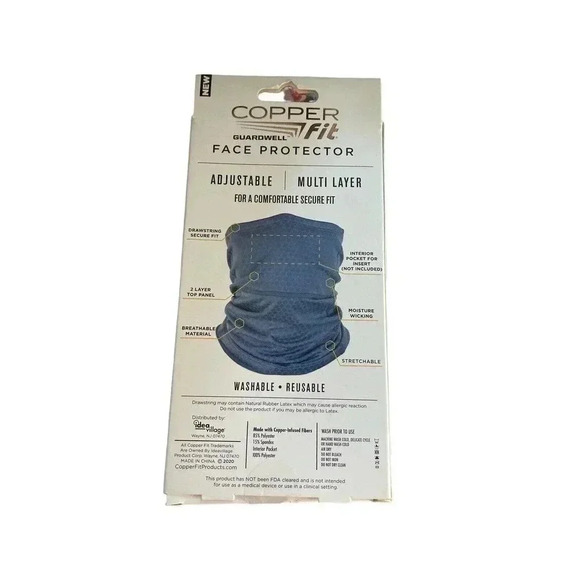 Copper Fit Guardwell Face Protector Mask Gaiter Adult Blue - Picture 2 of 2